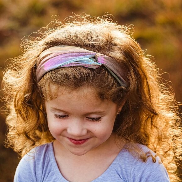 Girls Mermaids Headbands Metallic Rainbow Pack of 6 Knot Hair Accessories - Picture 3 of 9